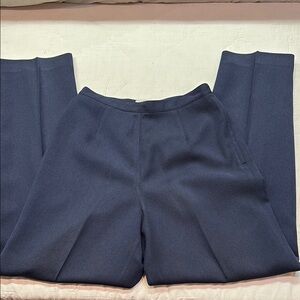 Larry Levine 4P Petite Navy Blue Textured Lined Career Dress Pants Workwear